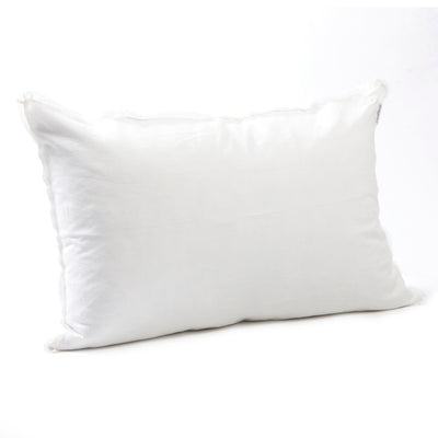 Elegant antique white bedhead cushion in stonewashed French flax linen, with hand-tufted edges, offering a soft, vintage-inspired hue and a refined, classic look.