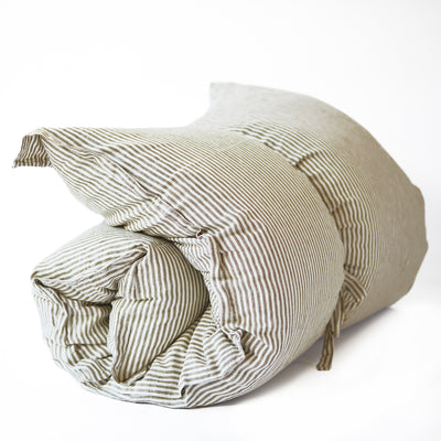 Linen GlamSwag in Olive Stripe