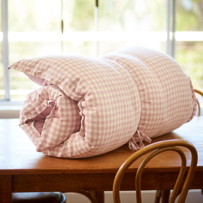 Linen GlamSwag in Taffy Gingham