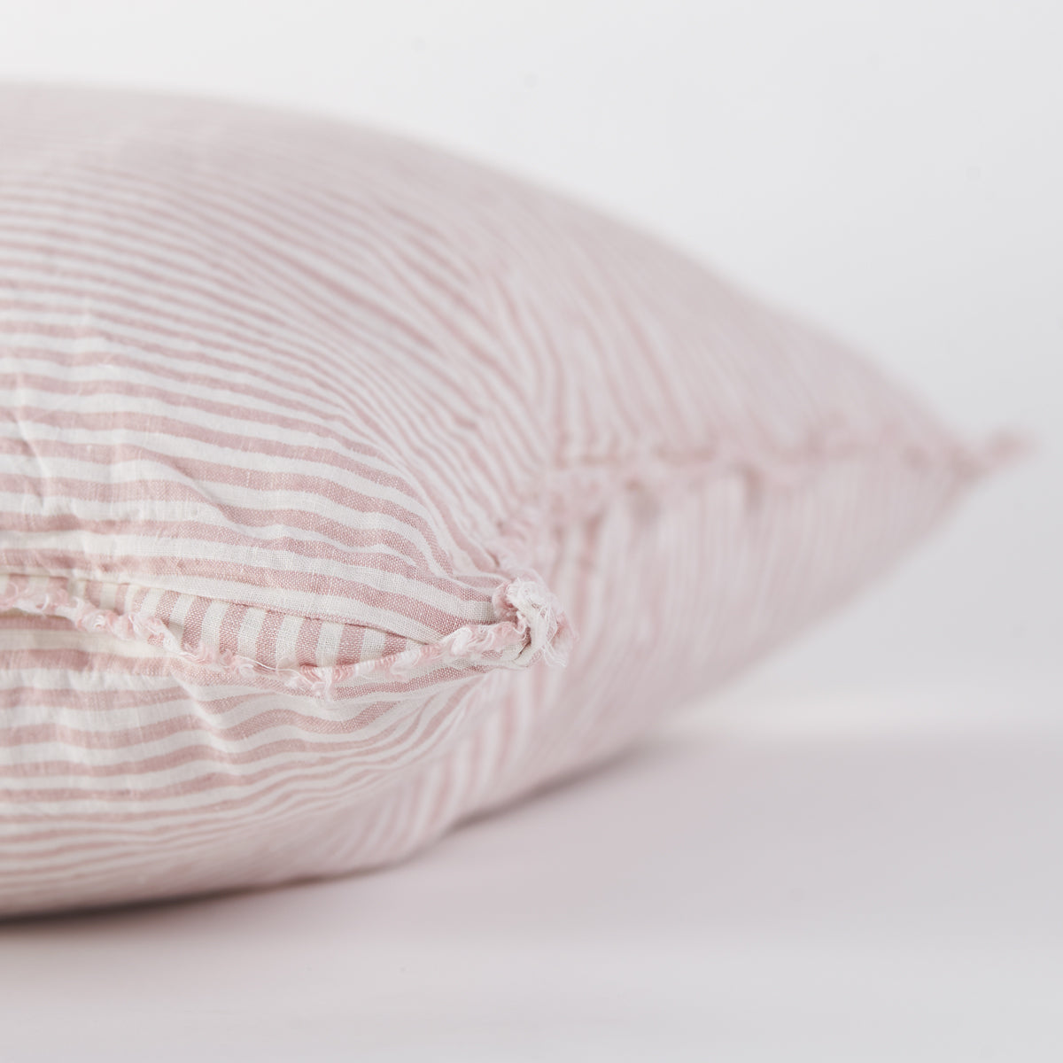 Linen Bedhead Cushion in Rosewater Stripe