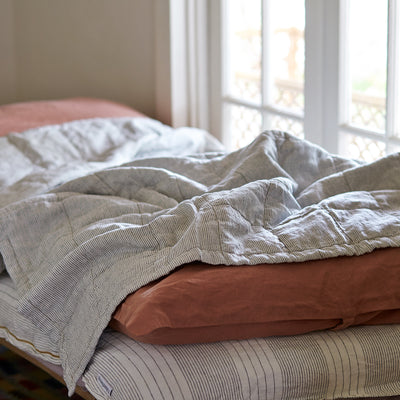 Quilted Throw in Pinstripe