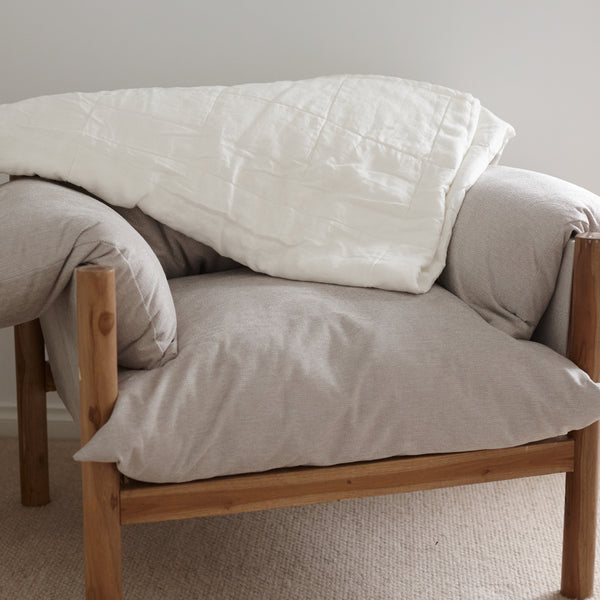Quilted Throw in Antique White
