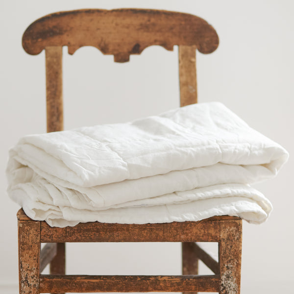 Quilted Throw in Antique White