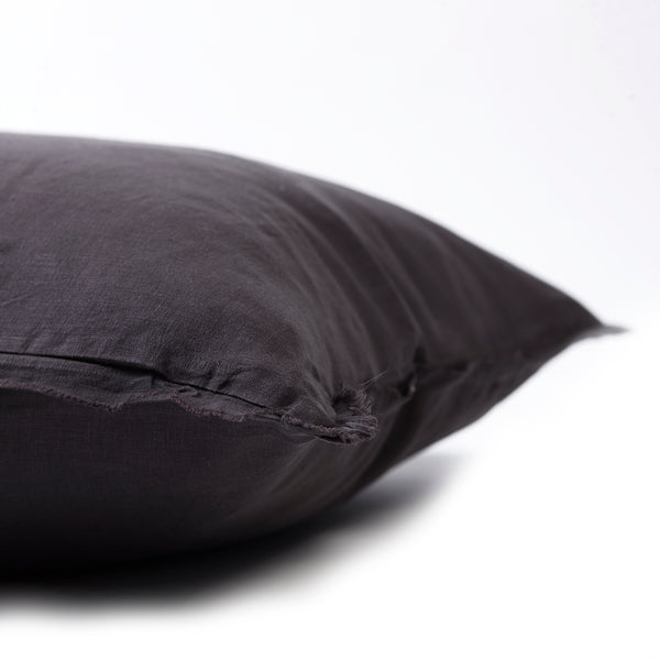 Linen Bedhead Cushion in Dark Charcoal