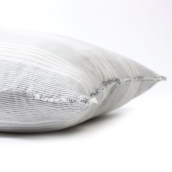 Linen Bedhead Cushion in French Stripe