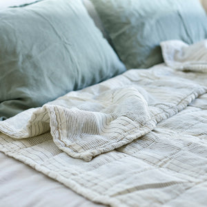 Quilted Throw in French Stripe