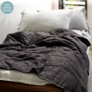 Quilted Throw in Dark Charcoal
