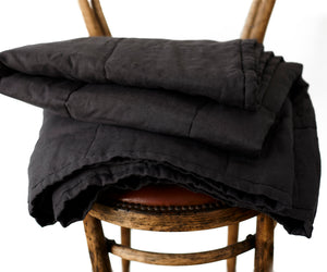 Quilted Throw in Dark Charcoal