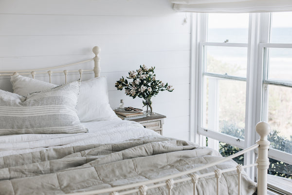 Quilted Throw in Natural