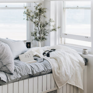 Quilted Throw in Antique White