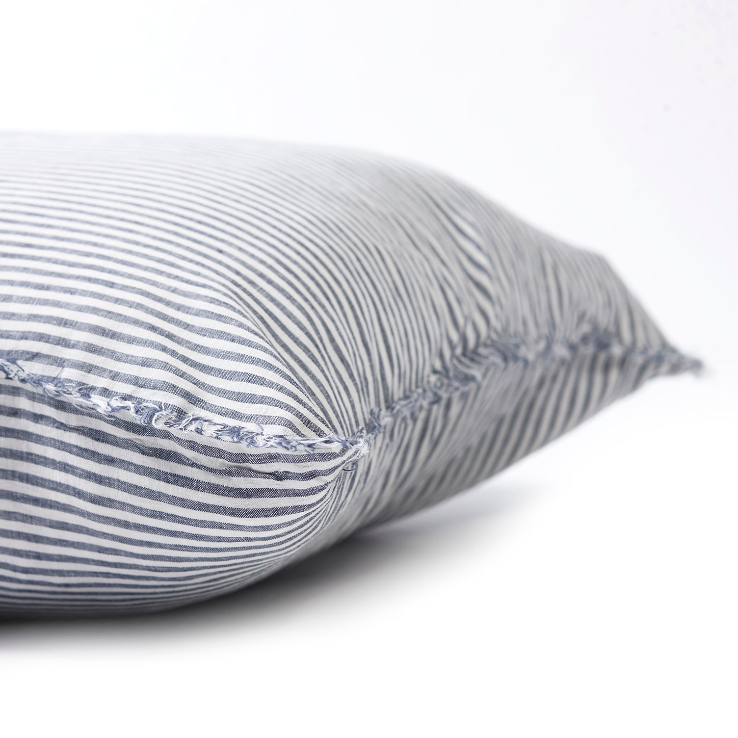 Pair of Linen Pillowcases in Marine Stripe