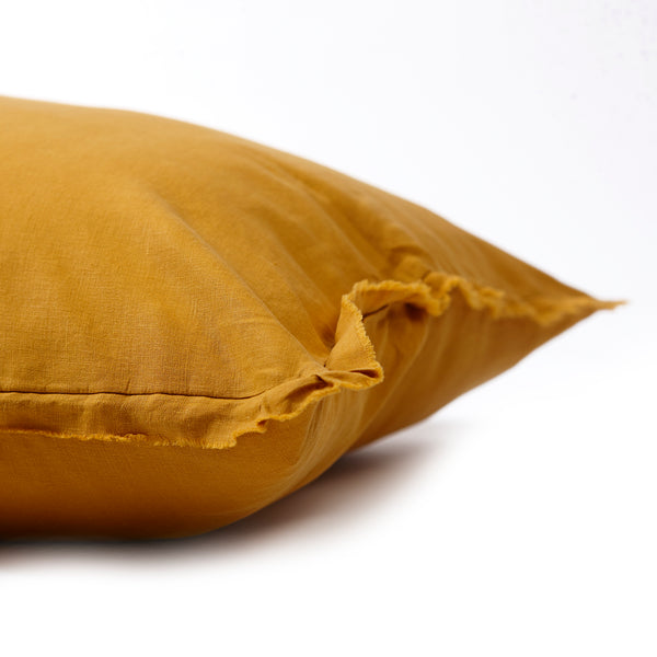 Linen Bedhead Cushion in Mustard