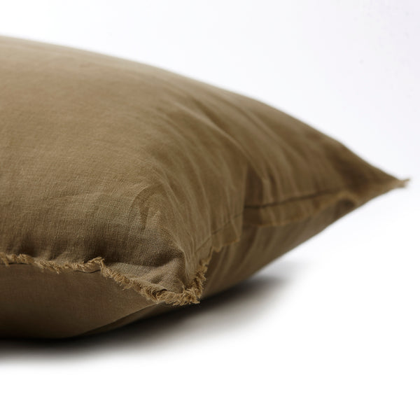 Linen Bedhead Cushion in Olive