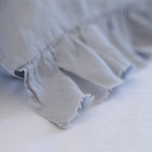 Pair of Ruffled Linen Pillowcases in Mist