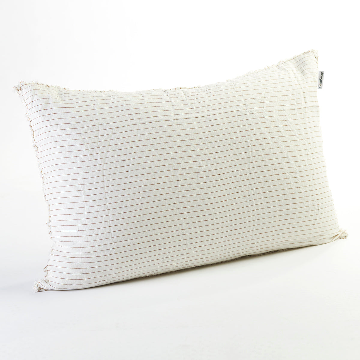 Linen Bedhead Cushion in Ginger Stripe