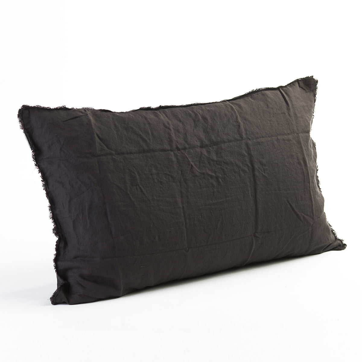 Linen Bedhead Cushion in Dark Charcoal