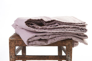 Quilted Throw in Rosewater and Mustard