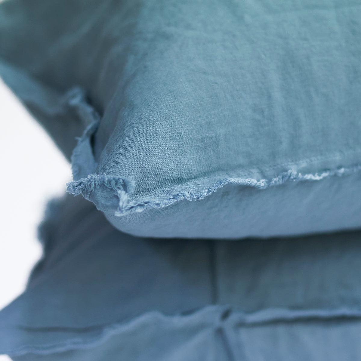 Pair of Linen Pillowcases in Dusty Blue