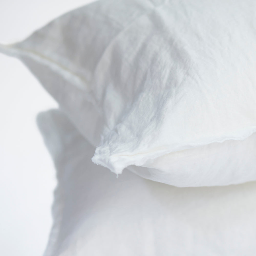 Pair of Linen Pillowcases in Antique White