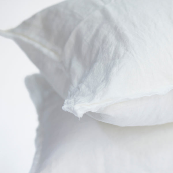 Pair of Linen Pillowcases in Antique White
