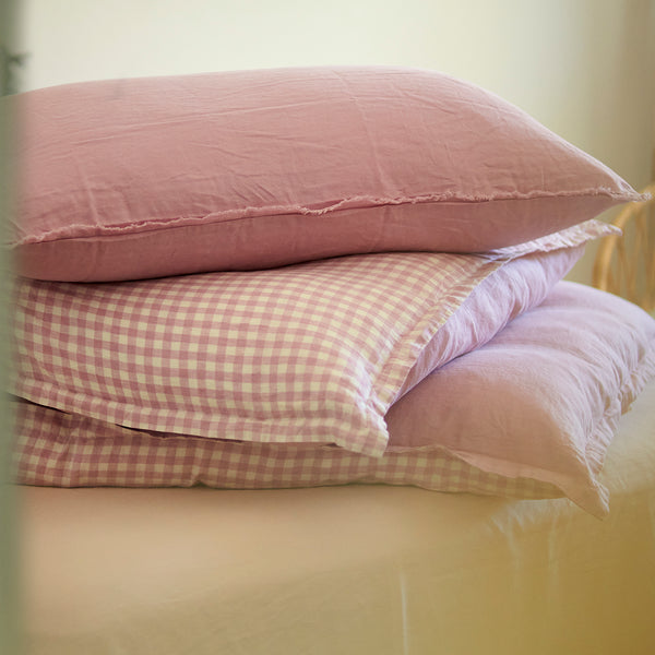 Linen GlamSwag in Taffy Gingham