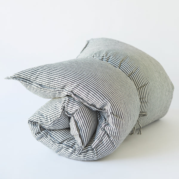 Linen GlamSwag in Charcoal Ticking Stripe