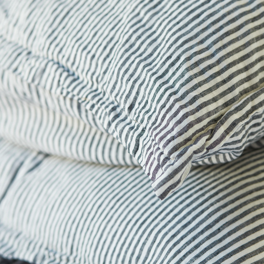 Linen GlamSwag in Charcoal Ticking Stripe