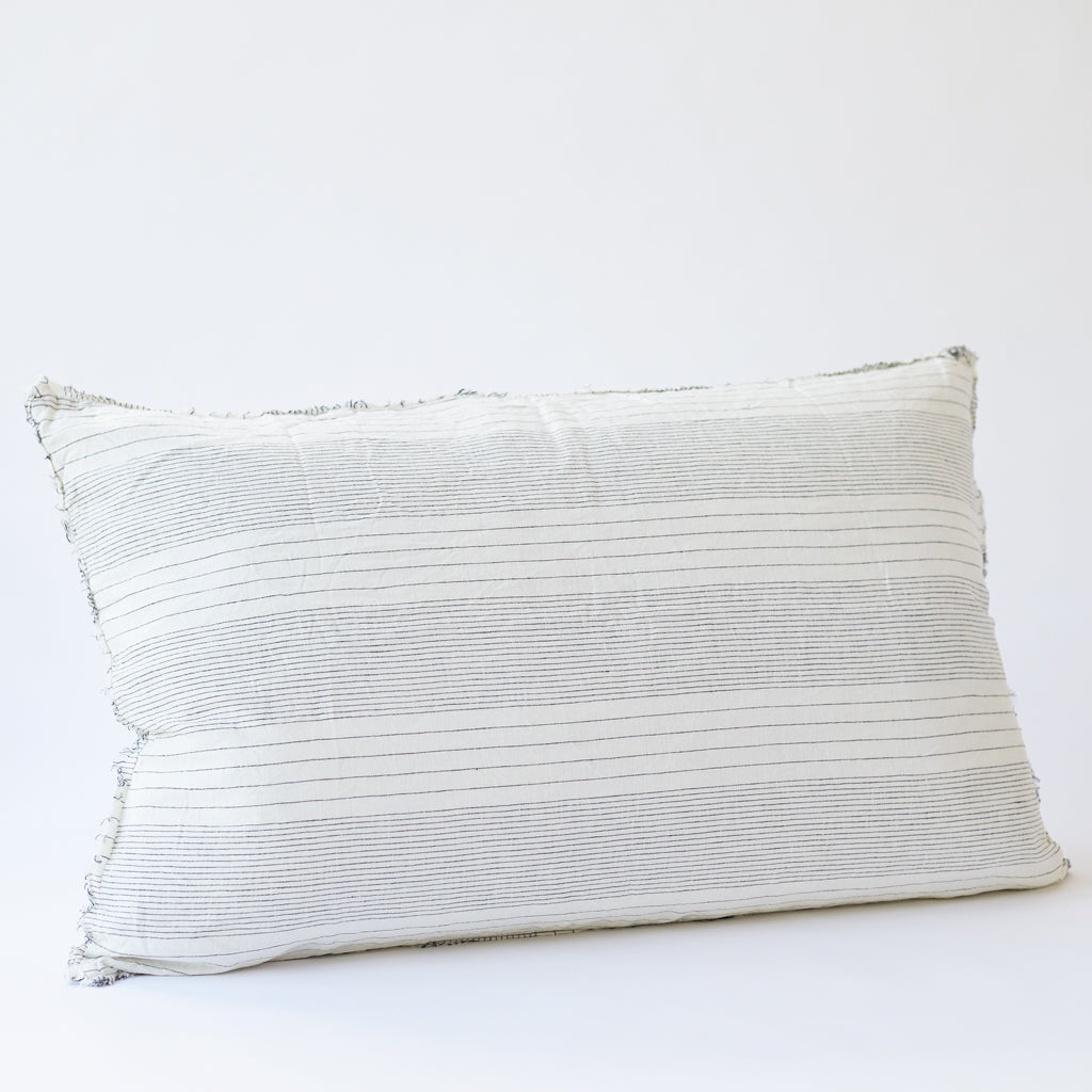 Linen Bedhead Cushion in French Stripe