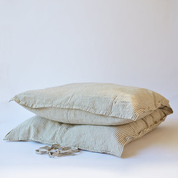 Linen GlamSwag in Olive Stripe