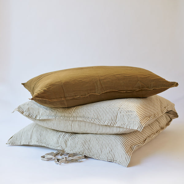 Linen GlamSwag in Olive Stripe
