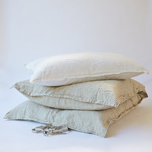 Linen GlamSwag in Olive Stripe