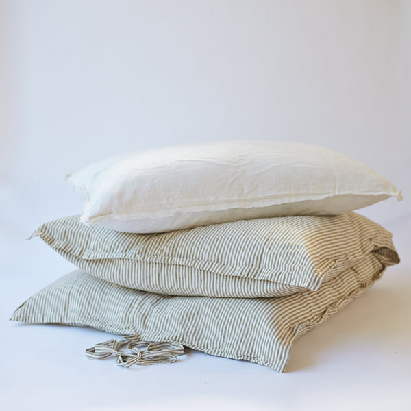 Linen GlamSwag in Olive Stripe