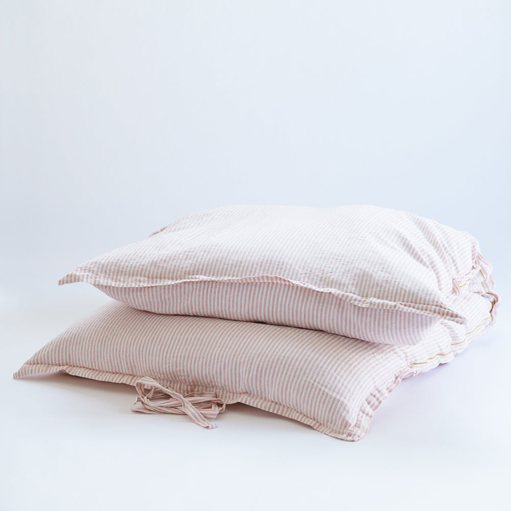 Linen GlamSwag in Rosewater Stripe