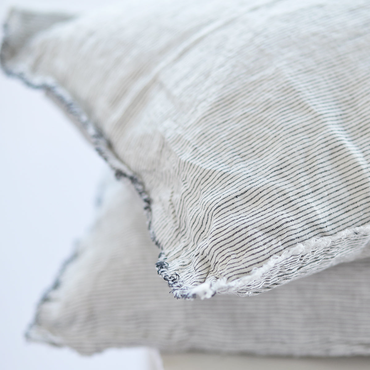 Pair of Linen Pillowcases in Pinstripe