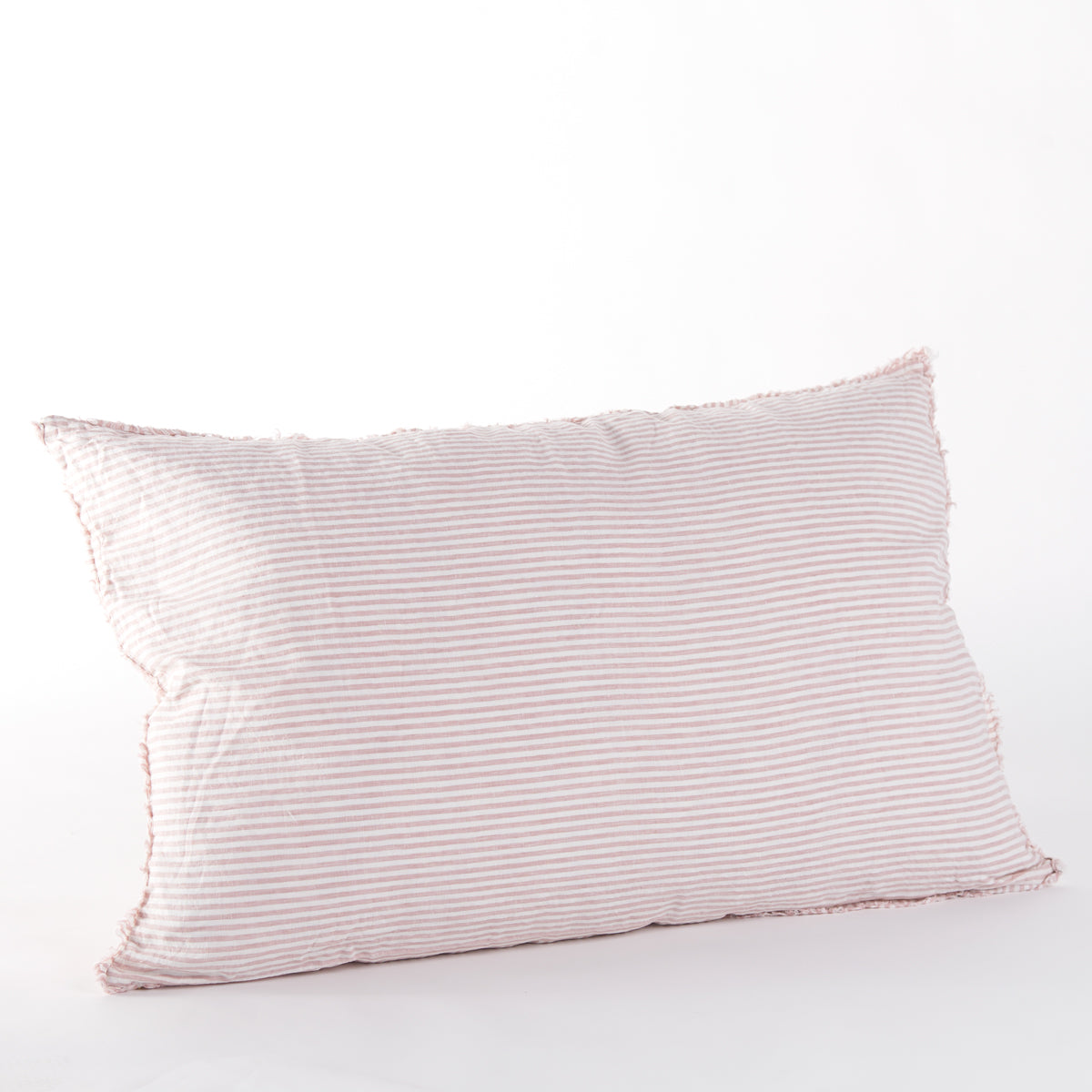 Linen Bedhead Cushion in Rosewater Stripe