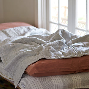 Quilted Throw in Pinstripe