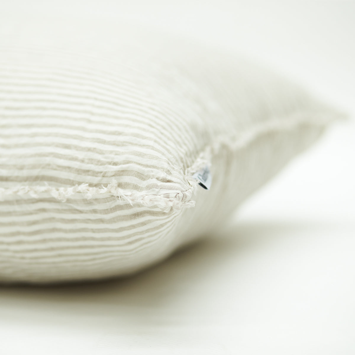 Linen Bedhead Cushion in Natural Stripe